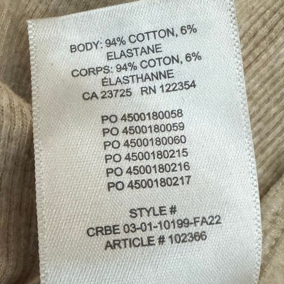 Tna Cropped Ribbed Tank Top Beige Size Small Aritzia‎ Style #102366 Athleisure - Picture 4 of 5